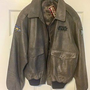 Gorgeous Never Worn Soft 100% Leather Bomber Star Wars Episode I Jacket